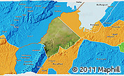 Satellite 3D Map of Ntoroko, political outside