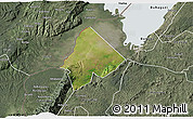 Satellite 3D Map of Ntoroko, semi-desaturated