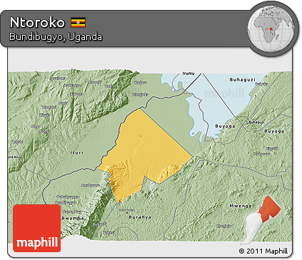 Savanna Style 3D Map of Ntoroko
