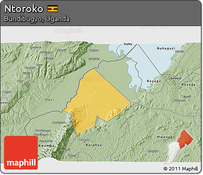 Savanna Style 3D Map of Ntoroko