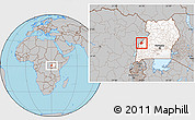 Gray Location Map of Ntoroko, highlighted country