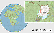Savanna Style Location Map of Ntoroko, highlighted country