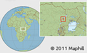 Savanna Style Location Map of Ntoroko, highlighted parent region