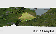 Satellite Panoramic Map of Ntoroko, darken