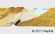 Shaded Relief Panoramic Map of Ntoroko, physical outside