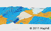 Shaded Relief Panoramic Map of Ntoroko, political outside