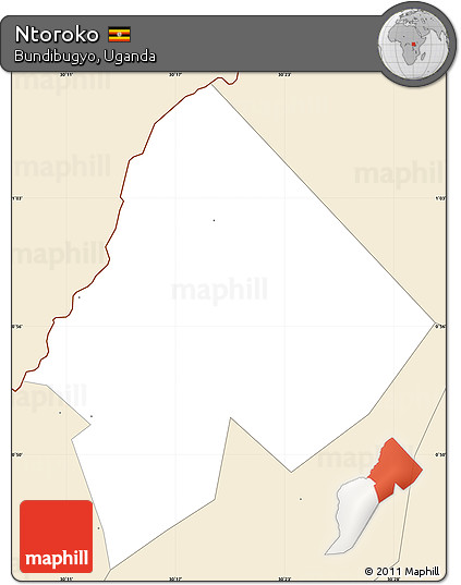 Classic Style Simple Map of Ntoroko