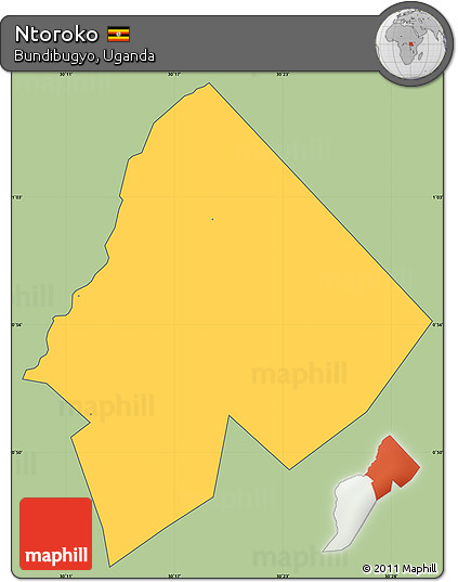 Savanna Style Simple Map of Ntoroko, cropped outside