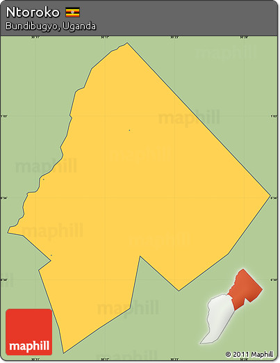 Savanna Style Simple Map of Ntoroko, cropped outside