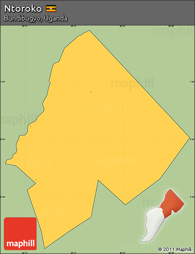 Savanna Style Simple Map of Ntoroko, cropped outside