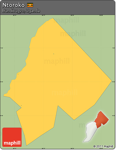 Savanna Style Simple Map of Ntoroko, single color outside