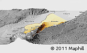 Physical Panoramic Map of Bundibugyo, desaturated