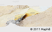 Physical Panoramic Map of Bundibugyo, lighten