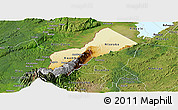 Physical Panoramic Map of Bundibugyo, satellite outside