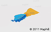 Political Panoramic Map of Bundibugyo, cropped outside