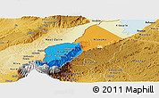 Political Panoramic Map of Bundibugyo, physical outside