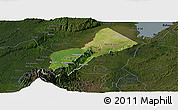 Satellite Panoramic Map of Bundibugyo, darken
