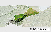 Satellite Panoramic Map of Bundibugyo, lighten