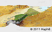 Satellite Panoramic Map of Bundibugyo, physical outside