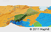 Satellite Panoramic Map of Bundibugyo, political outside