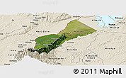 Satellite Panoramic Map of Bundibugyo, shaded relief outside