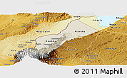 Shaded Relief Panoramic Map of Bundibugyo, physical outside