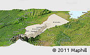 Shaded Relief Panoramic Map of Bundibugyo, satellite outside