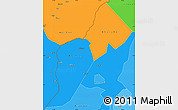 Political Simple Map of Bundibugyo, political shades outside
