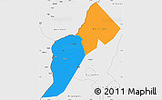 Political Simple Map of Bundibugyo, single color outside, borders and labels