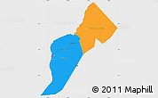 Political Simple Map of Bundibugyo, single color outside
