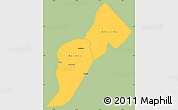Savanna Style Simple Map of Bundibugyo, single color outside