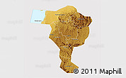 Physical 3D Map of Bushenyi, cropped outside