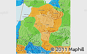 Political Shades 3D Map of Bushenyi