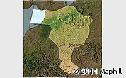 Satellite 3D Map of Bushenyi, darken