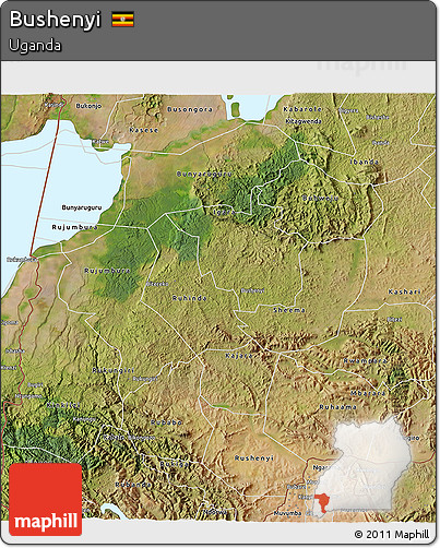 Satellite 3D Map of Bushenyi