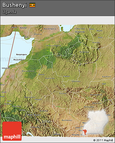 Satellite 3D Map of Bushenyi