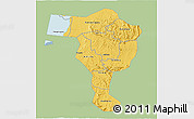 Savanna Style 3D Map of Bushenyi, single color outside