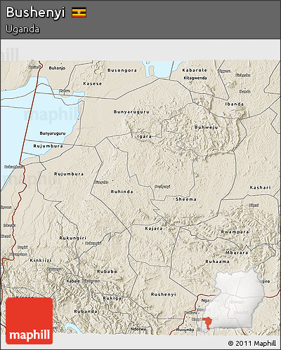 Shaded Relief 3D Map of Bushenyi