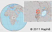 Gray Location Map of Bunyaruguru