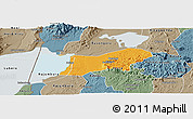 Political Panoramic Map of Bunyaruguru, semi-desaturated