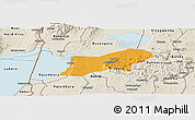 Political Panoramic Map of Bunyaruguru, shaded relief outside