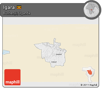 Classic Style 3D Map of Igara, single color outside