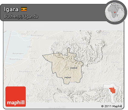 Shaded Relief 3D Map of Igara, lighten