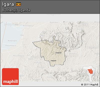 Shaded Relief 3D Map of Igara, lighten