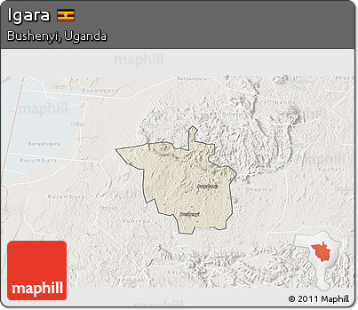 Shaded Relief 3D Map of Igara, lighten
