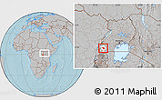 Gray Location Map of Igara, highlighted parent region, within the entire country, hill shading