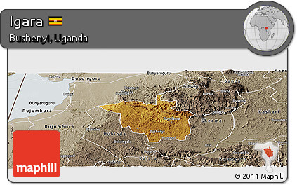 Physical Panoramic Map of Igara, semi-desaturated