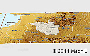 Shaded Relief Panoramic Map of Igara, physical outside