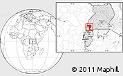 Blank Location Map of Bushenyi, highlighted country