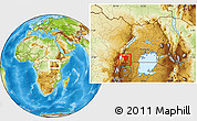Physical Location Map of Bushenyi, within the entire country